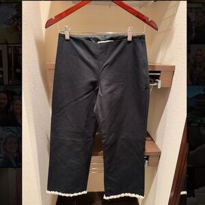 Trina Turk Black Cropped Embellished Trousers